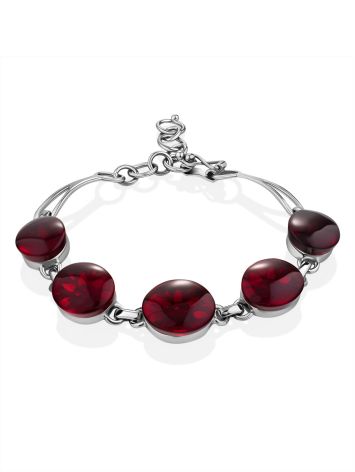 Glamorous Red Amber Link Bracelet The Sangria, image 