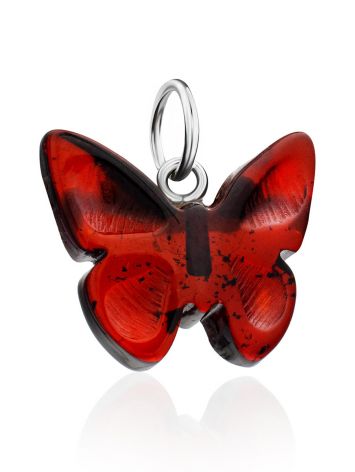 Bright Amber Butterfly Pendant, image 