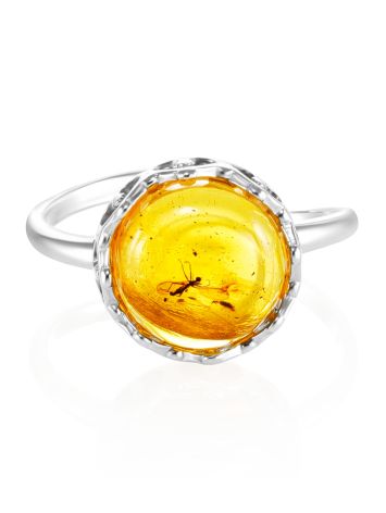 Amber With Fossil Midge Adjustable Ring The Clio, Ring Size: Adjustable, image , picture 5