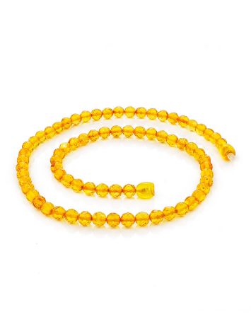 Iridescent Amber Beaded Necklace, Length: 44, image , picture 4