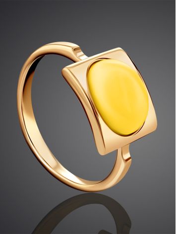 Geometric Amber Ring In Gold The Saturn, Ring Size: 8.5 / 18.5, image , picture 2