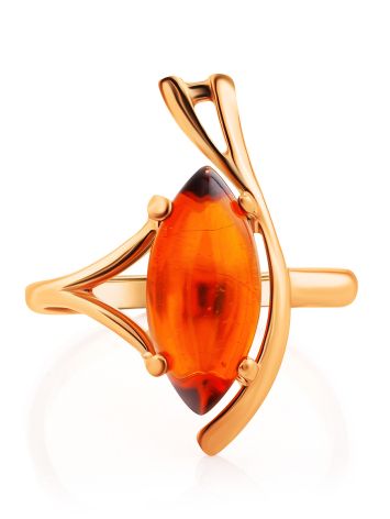 Cognac Amber Golden Ring, Ring Size: 6.5 / 17, image , picture 3
