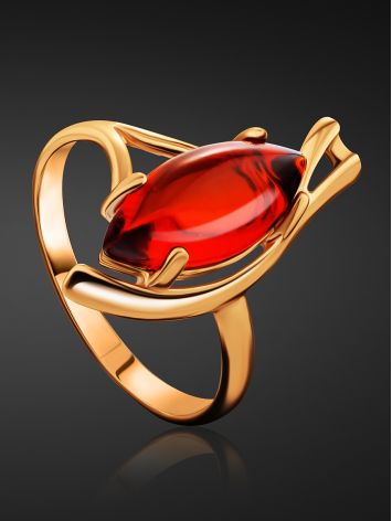 Cognac Amber Golden Ring, Ring Size: 6.5 / 17, image , picture 2