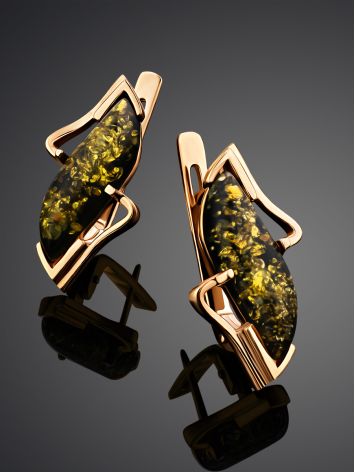 Amber Earrings In Gold-Plated Silver The Vesta, image , picture 2