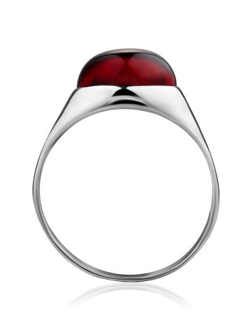 Stylish Silver Ring With Red Amber The Sangria, Ring Size: 6.5 / 17, image , picture 6