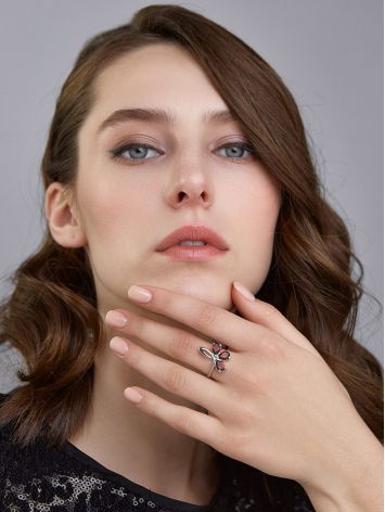 Charming Silver Garnet Ring, Ring Size: 7 / 17.5, image , picture 3