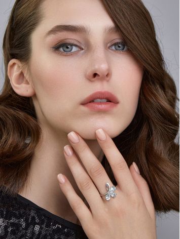 Luminous Silver Topaz Ring, Ring Size: 8.5 / 18.5, image , picture 4