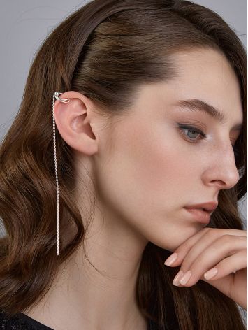 Fashionable Silver Ear Cuff With Chain The ICONIC, image , picture 3