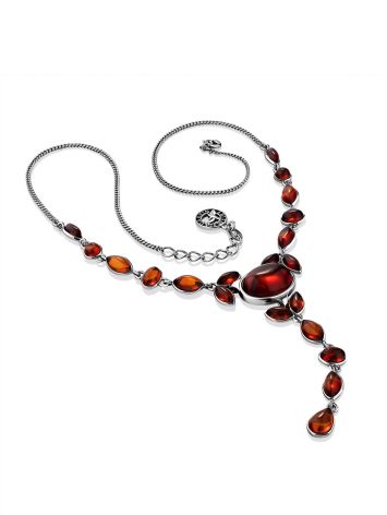 Refined Silver Necklace With Cognac Amber The Josephine, image , picture 5