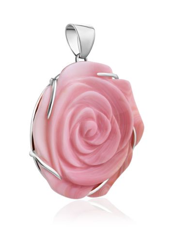Charming Rose Motif Oyster Shell Pendant, image , picture 4
