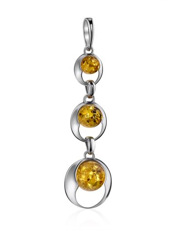 Lemon Amber Dangle Pendant In Silver The Orion, image , picture 4