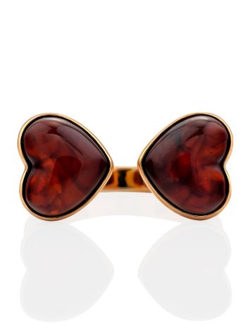 Cute Amber Heart Ring, Ring Size: 4 / 15, image , picture 4
