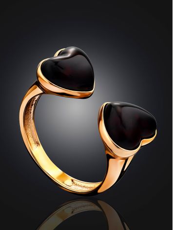 Cute Amber Heart Ring, Ring Size: 4 / 15, image , picture 2