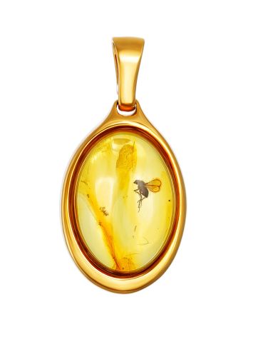 Luminous Amber With Fossil Fly Pendant The Clio, image 