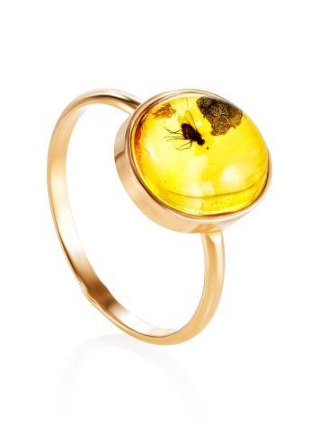Natural Amber With Fossil Insect Ring The Clio, Ring Size: 8 / 18, image 