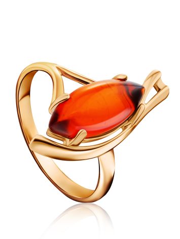 Cognac Amber Golden Ring, Ring Size: 6.5 / 17, image 