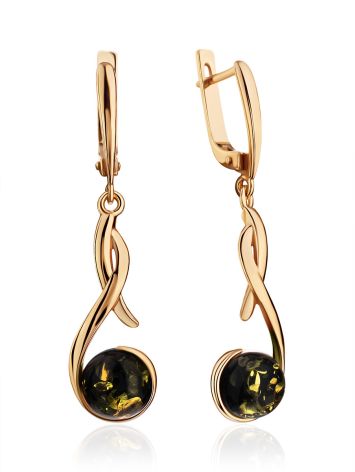 Gold Plated Silver Dangles With Amber The Phoenix, image 