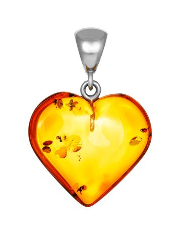 Luminous Amber Heart Pendant, image 