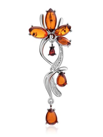 Amber Silver Floral Pendant The Verbena, image 