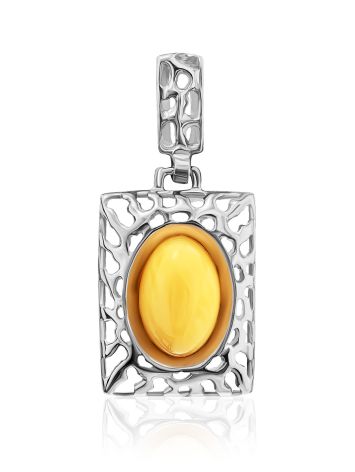 Geometric Silver Amber Pendant The Venus, image 