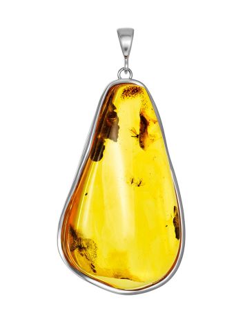 Organic Shape Amber With Fossil Mosquitoes Pendant The Clio, image 