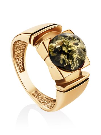 Luminous Amber Golden Ring The Rondo, Ring Size: 6.5 / 17, image 