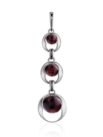 Cherry Amber Silver Dangle Pendant The Orion, image 
