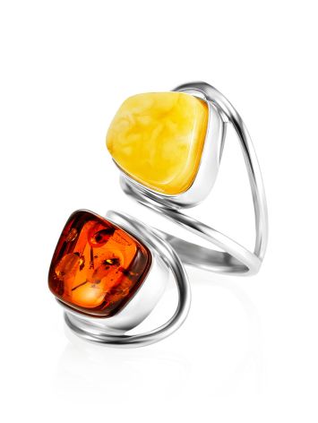 Bold Amber Ring The bella Terra, Ring Size: Adjustable, image , picture 3