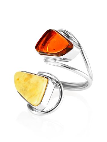 Boho Chic Amber Ring The Bella Terra, Ring Size: Adjustable, image , picture 3