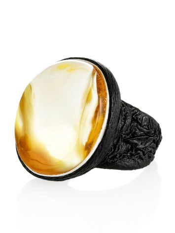 Exclusive Amber In Leather Ring, Ring Size: Adjustable, image , picture 3