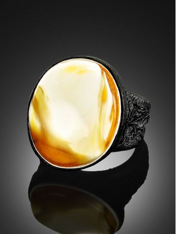 Exclusive Amber In Leather Ring, Ring Size: Adjustable, image , picture 2