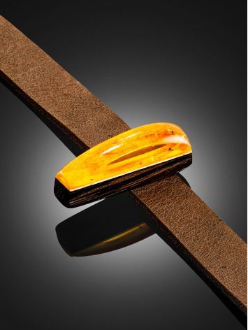 Safari Style Leather Bracelet With Amber And Wood, image , picture 2