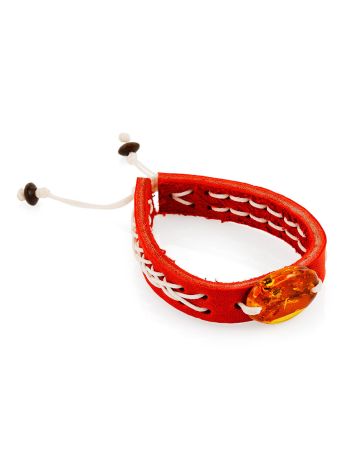 Surfer Aesthetic Leather Slider Bracelet With Amber, image , picture 3