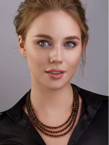 Multilayer Amber Beaded Necklace, image , picture 3