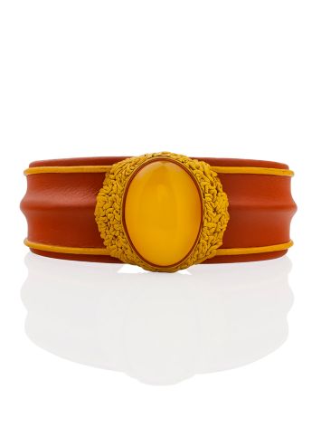 Boho Chic Leather And Amber Bracelet, image , picture 3