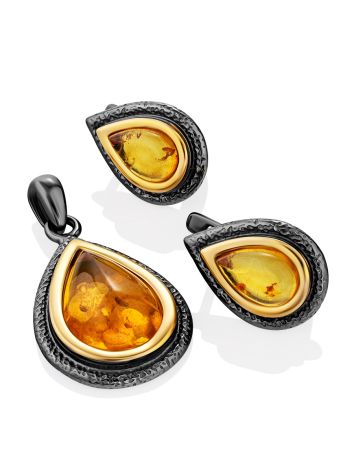 Classy Drop Shaped Amber Earrings, image , picture 4