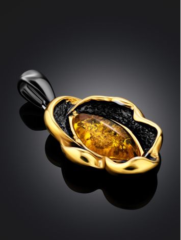Luminous Amber Flower Pendant, image , picture 2