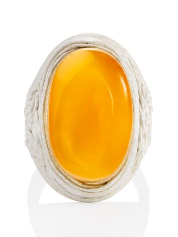 Amber In Leather Statement Ring, Ring Size: Adjustable, image , picture 3