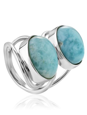 Boho Style Larimar Ring The Bella Terra, Ring Size: Adjustable, image 