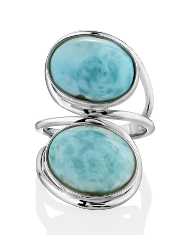 Boho Style Larimar Ring The Bella Terra, Ring Size: Adjustable, image , picture 4