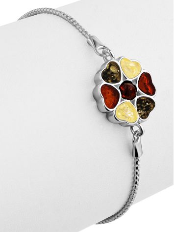 Dainty Silver Bracelet With Amber, image , picture 4
