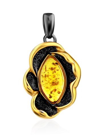 Luminous Amber Flower Pendant, image 