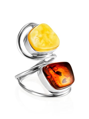 Bold Amber Ring The bella Terra, Ring Size: Adjustable, image 