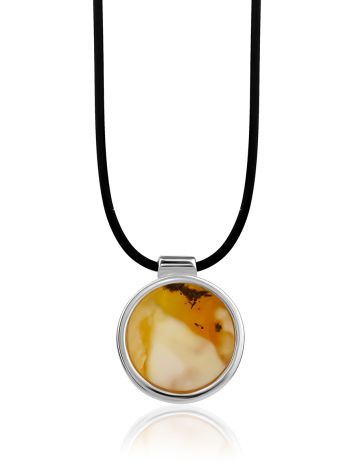 Designer Rubber Band Necklace With Round Amber Pendant The Palazzo, image 