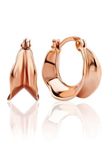 Chunky Rose Gold-Plated Earrings The Liquid, image 