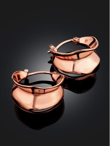 Chunky Rose Gold-Plated Earrings The Liquid, image , picture 2