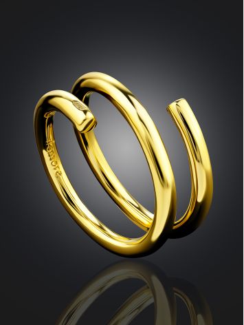 Coil Design Gold Plated Silver Ring The CONIC, Ring Size: Adjustable, image , picture 2