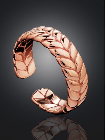 Spikelet Motif Rose Gold Plated Ring The Liquid, Ring Size: Adjustable, image , picture 2