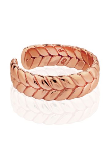 Spikelet Motif Rose Gold Plated Ring The Liquid, Ring Size: Adjustable, image , picture 4