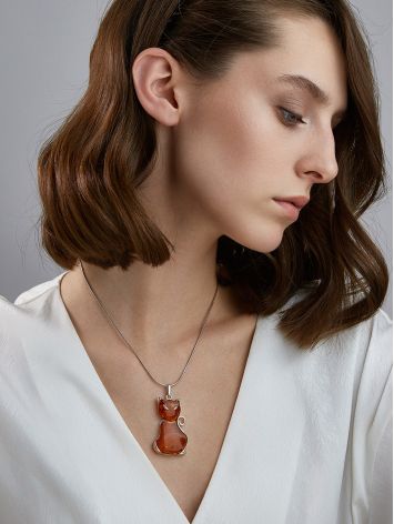 Cute Amber Cat Pendant, image , picture 4